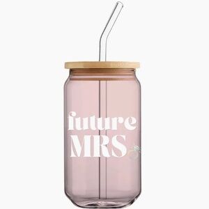 Future Mrs. Glass w/Lid & Straw
